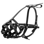Намордник Collar кожаный твердый 32см/11см черный