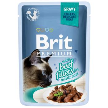 Brit Premium Wet Food with Beef Fillet for Adult Cats 85g - buy, prices for MasterZoo - photo 1