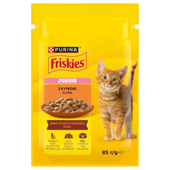 Корм вологий Friskies Junior з куркою для кошенят 85г - купити, ціни на КОСМОС - фото 1