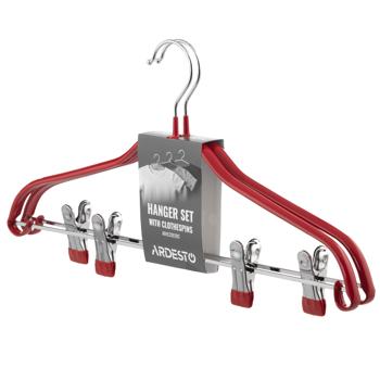 Набор вешалок с прищепками Ardesto металлические красные 42см - купить, цены на За Раз - фото 2