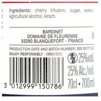 Bardinet Cherry Brandy Liquor 25% 0.7l - buy, prices for METRO - photo 3
