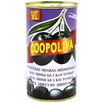 Маслины Coopoliva черные без косточки 370мл