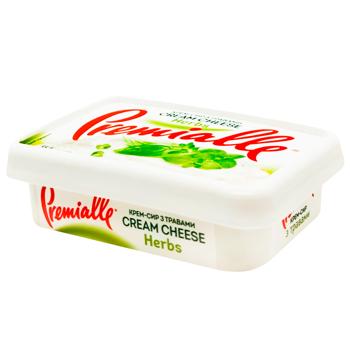 Крем-сыр Premialle с травами 55% 170г - купить, цены на Идеал - фото 1