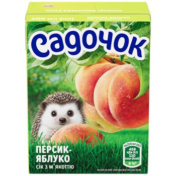Sadochok Peach-Apple Juice with Pulp 200ml - buy, prices for COSMOS - photo 3