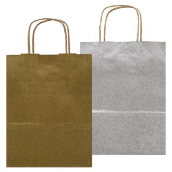 Happycom Kraft Gold and Silver Paper Package 34x12x26cm - buy, prices for ULTRAMARKET - photo 1