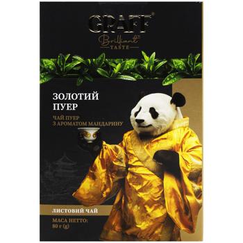 Чай пуэр Graff Gold Puer с ароматом мандарина листовой 80г - купить, цены на Auchan - фото 2