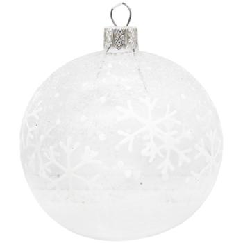 Шар елочный с декором серебряный 8см в ассортименте - купить, цены на - фото 5