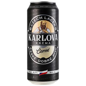 Пиво Karlova Krčma Cerne темное 4,4% 0,5л - купить, цены на Чудо Маркет - фото 1