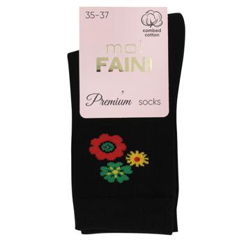 Moi Faini Flower Women's Socks s.35-37 Black