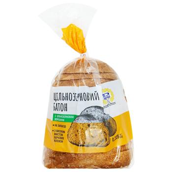 Батон Рома Цельнозерновой половина нарезанный 225г - купить, цены на Чудо Маркет - фото 1