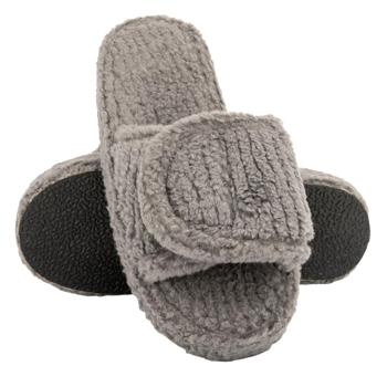 Twins HS Women's Fleece/Velcro Platform Slippers s.36-37 Grey