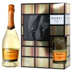 Вино ігристе Canti Prosecco сухе біле 10,5% 0,75л та 2 бокали