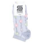 Носки Premier Socks женские короткие Ажурные цветы р.23-25 серый