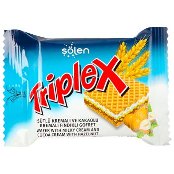 Triplex Waffles with Hazelnuts, Milk and Cocoa Cream 20g - buy, prices for Epicentr FOOD - photo 1