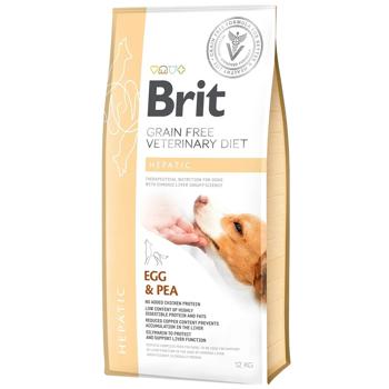Корм сухий Brit Veterinary Diet Hepatic з яйцем та горохом для собак із захворюваннями печінки 12кг