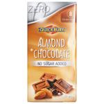 Шоколад молочный Quickbury с измельченным миндалем без сахара 75г