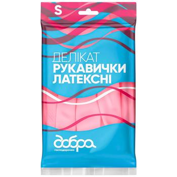 Dobra Gospodarochka Delikat Pink Latex Gloves size S - buy, prices for Ideal - photo 1