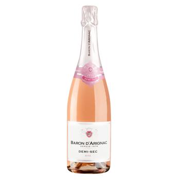 Вино ігристе Baron d`Arignac Rose рожеве напівсухе 12% 0,75л