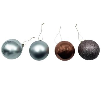 Куля ялинкова Actuel Срібний/Терракот 8см