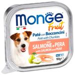 Корм вологий Monge Fruit з лососем та грушею для собак 100г