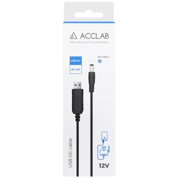 Acclab Cable USB to DC 5.5х2.1мм 12V 1A 1м - buy, prices for Auchan - photo 1