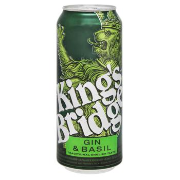 Напиток слабоалкогольный King's Bridge Gin&Basil сильногазированный 7% 0,5л