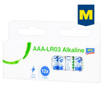Батарейки Aro Alkaline  AAA-LR03 12шт - купить, цены на  - фото 1