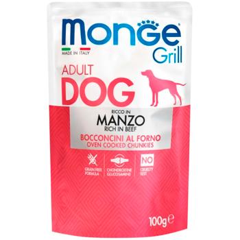 Корм вологий Monge Grill з яловичиною для собак 100г - купити, ціни на MasterZoo - фото 1