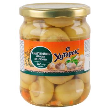 Khutorok Marinated Whole Champignons with Vegetables 465g