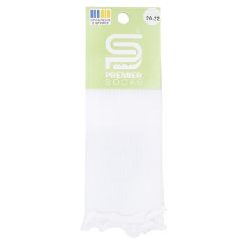 Premier Socks High Ruffled Children's Socks s.16-22 White