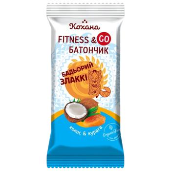 Батончик Кохана Fitness & Go Три злаки Кокос, курага, фінік 40 г - купить, цены на Эпицентр FOOD - фото 1