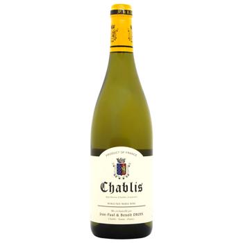 Вино Jean-Paul & Benoit Droin Chablis белое сухое 12,5% 0,75л - купить, цены на ULTRAMARKET - фото 1