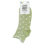 Шкарпетки Premier Socks жіночі середні в рубчик з рюшами серця р.23-25 оливковий