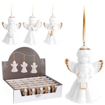 Koopman White Angel Christmas Tree Decoration 6cm