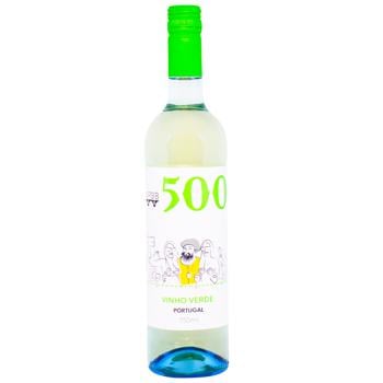 Вино 500 Vinho Verde белое полусухое 8,5% 0,75л - купить, цены на КОСМОС - фото 1