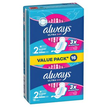 Always Ultra Super 2 Hygienical Pads 16pcs - buy, prices for ULTRAMARKET - photo 2