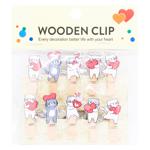 Zed Cat with Heart Set of Decorative Clothespins 12.5х14cm 10pcs