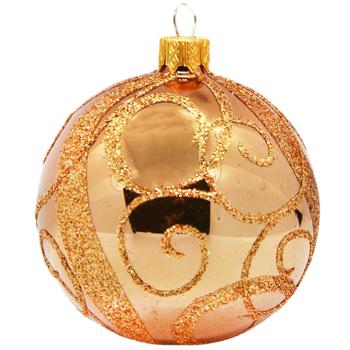 Gold Christmas Tree Ball with Decoration 8cm in assortment - buy, prices for Auchan - photo 2