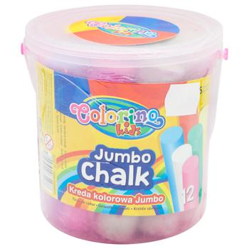 Colorino Jumbo Colored Chalk 12pcs - buy, prices for MegaMarket - photo 3