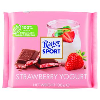 Ritter Sport Milk Chocolate with Strawberry Yogurt Filling 100g - buy, prices for Grono - photo 1