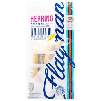 Flagman Light-Salted Herring Fillet without Oil 300g - buy, prices for ULTRAMARKET - photo 1