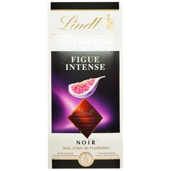 Lindt Excellence Dark Сhocolate with Figs and Cookies 100g - buy, prices for Vostorg - photo 1