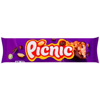 Picnic Bar with Caramel Filling, Peanuts, Flakes and Raisins 48g - buy, prices for COSMOS - photo 1