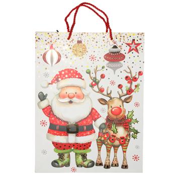 Пакет подарочный бумажный 39х30х12см