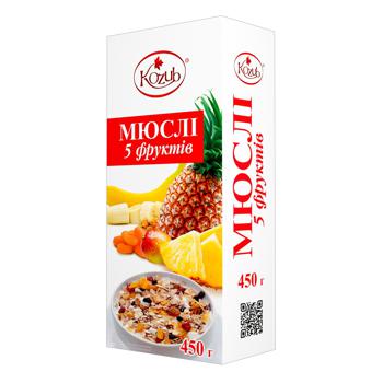 Мюсли Козуб 5 фруктов 450г - купить, цены на Auchan - фото 1