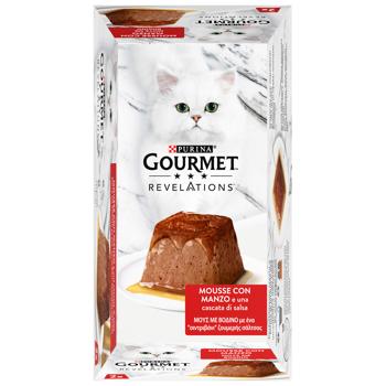 Корм вологий Gourmet Revelations Мус з яловичиною та підливкою для дорослих котів 57г х 2шт - купити, ціни на MasterZoo - фото 3