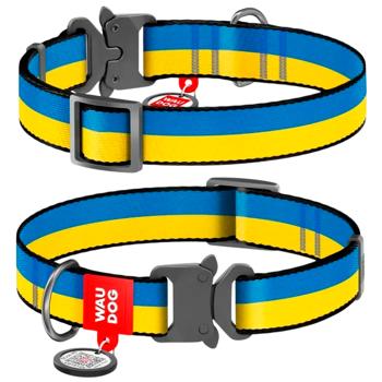 Ошейник для собак Waudog Nylon нейлоновый с QR-паспортом 23-35см/15мм с рисунком colors of freedom - купить, цены на MasterZoo - фото 1