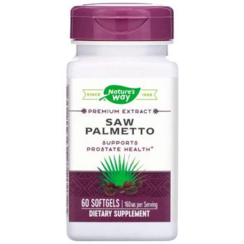 Со Пальметто, Saw Palmetto, Nature's Way, 160 мг, 60 гелевих капсул - купити, ціни на Біотус - фото 1