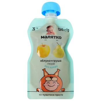 Maliatko Apple-Pear Puree 120g - buy, prices for Chudo Market - photo 1