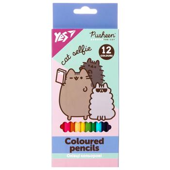 Карандаши цветные Yes Pusheen 12шт - купить, цены на КОСМОС - фото 1